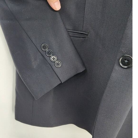 Men's Brooks Brothers 346 Wool Blend 2 Button Blazer 42R Black - Picture 6 of 9